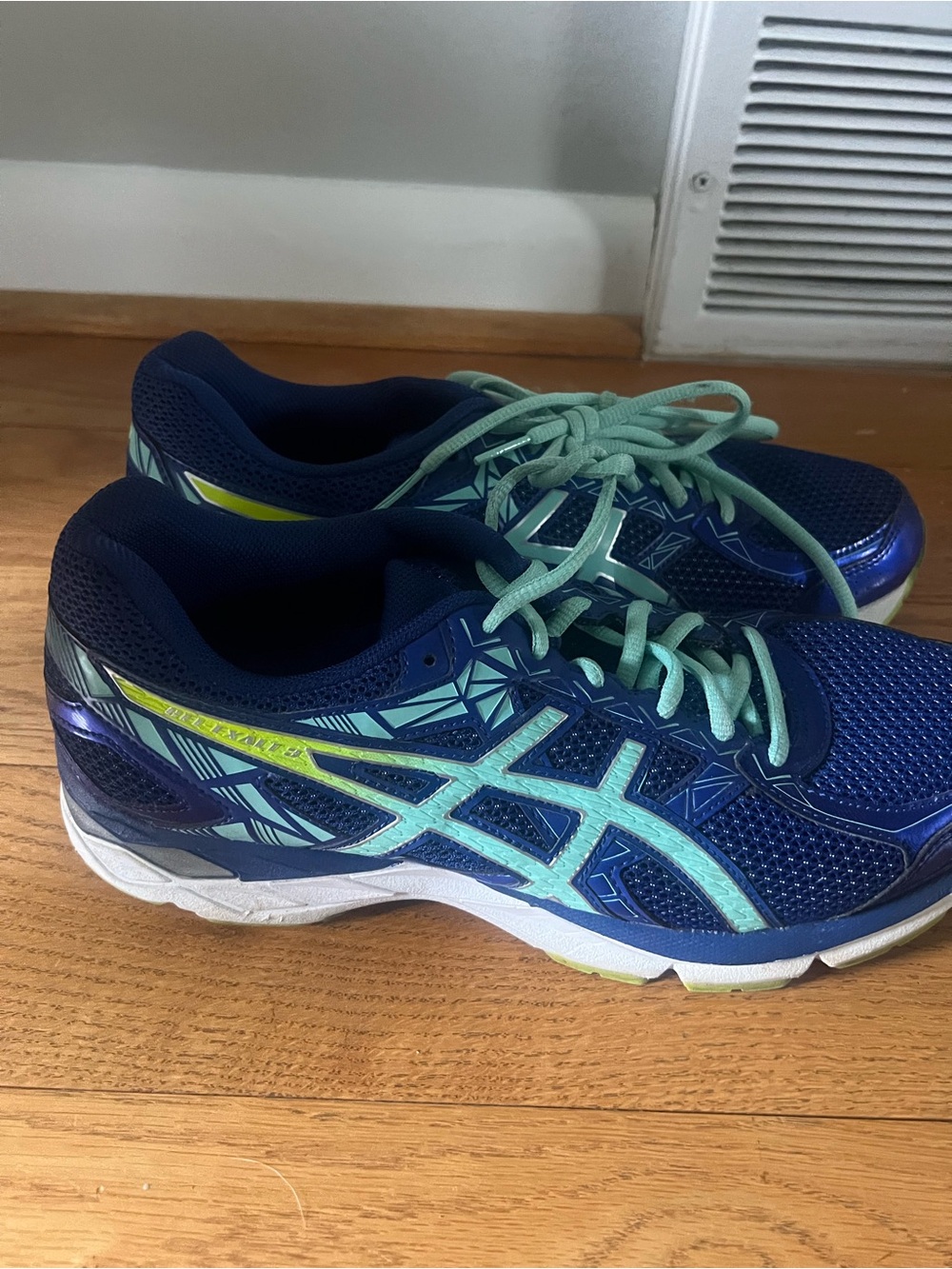 Asics Blue Running Sneakers with Teal Accents